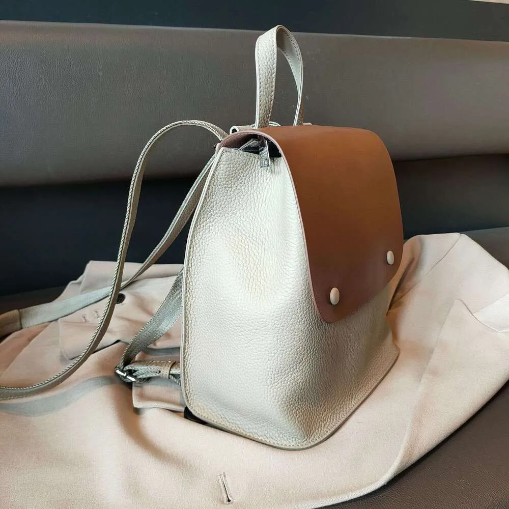 Sac à dos en cuir de vache pour femme, sac à bandoulière de style coréen avec bouton de couleur, sac de loisirs pour collège de haute qualité_voghion.com
