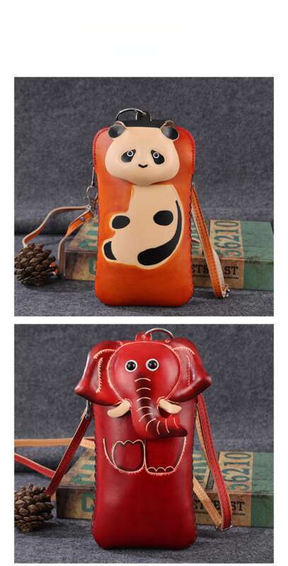 Borsa a tracolla da donna creativa in pelle di mucca per riporre il telefono cellulare_voghion.com