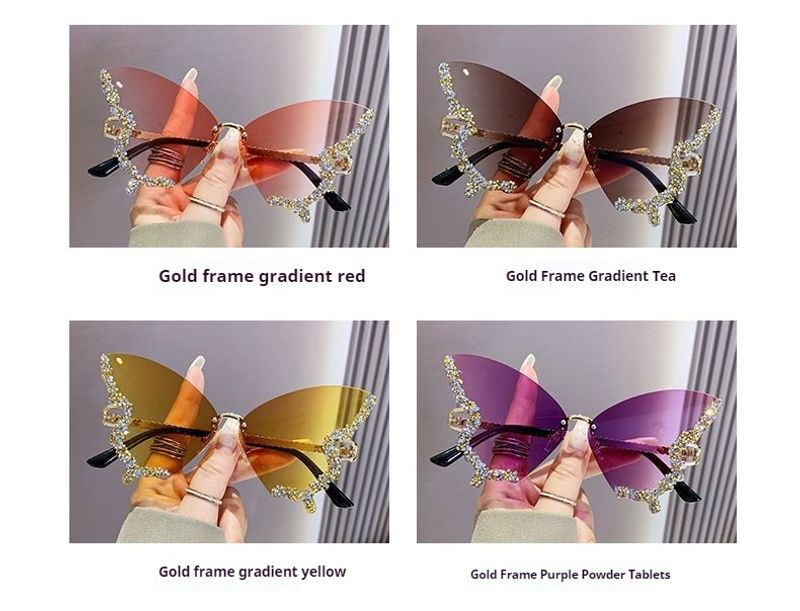 2024 Internet celebrity frame with diamond inlaid butterfly glasses for women's high-end sunglasses, UV resistant_voghion.com