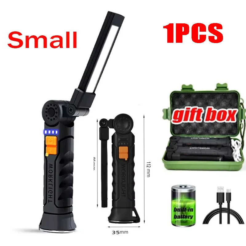 Lampe torche LED rechargeable avec 4 modes d'éclairage, aimant et crochet de fixation, idéale pour le camping et les activités de plein air._voghion.com