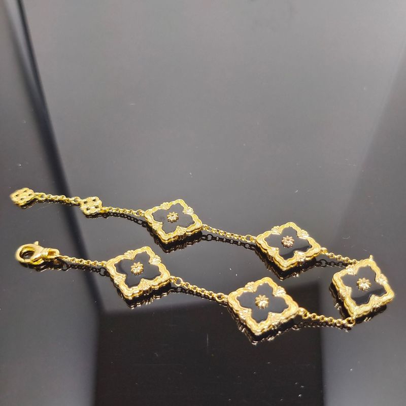 Bubu Family Vierblättriges Kleeblatt Doppelseitiges Beimu mit Dia Five Wer Armband V High Edition Damen vergoldet_voghion.com
