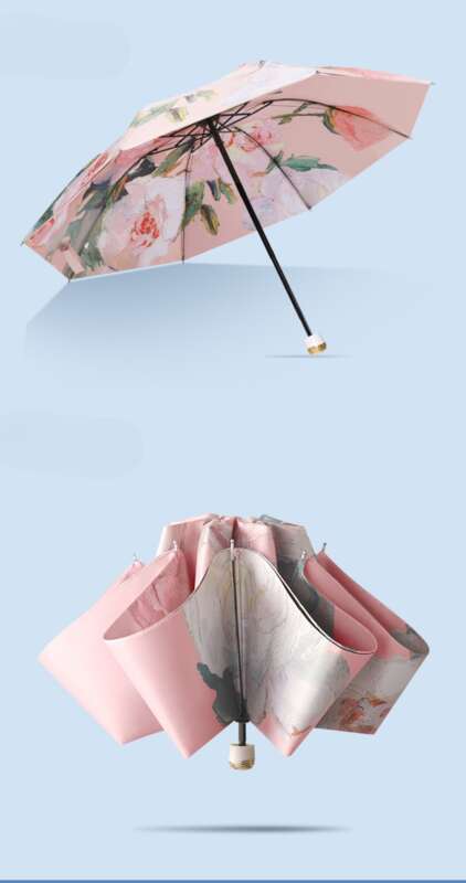 Zložljiva Premium Feel Free Bag Layer Double Flower Rain sončni dežnik za dvojno uporabo, ženska krema za sončenje in UV-zaščita_voghion.com