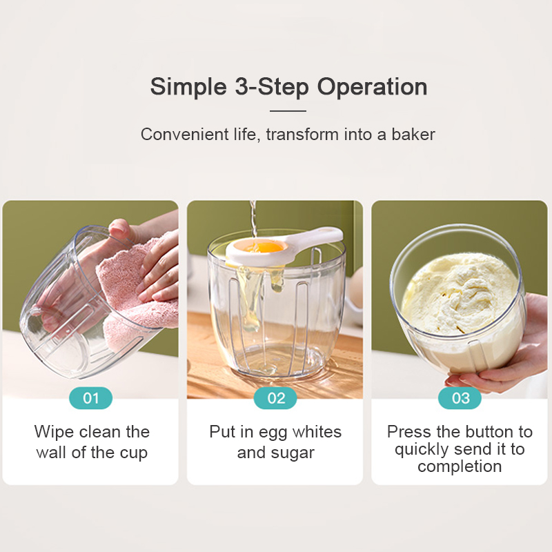 900ML Electric Whisk Milk Frother Automatic USB Rechargeable Wireless Household Food Blender Whipped Cream Stand Mixer_voghion.com