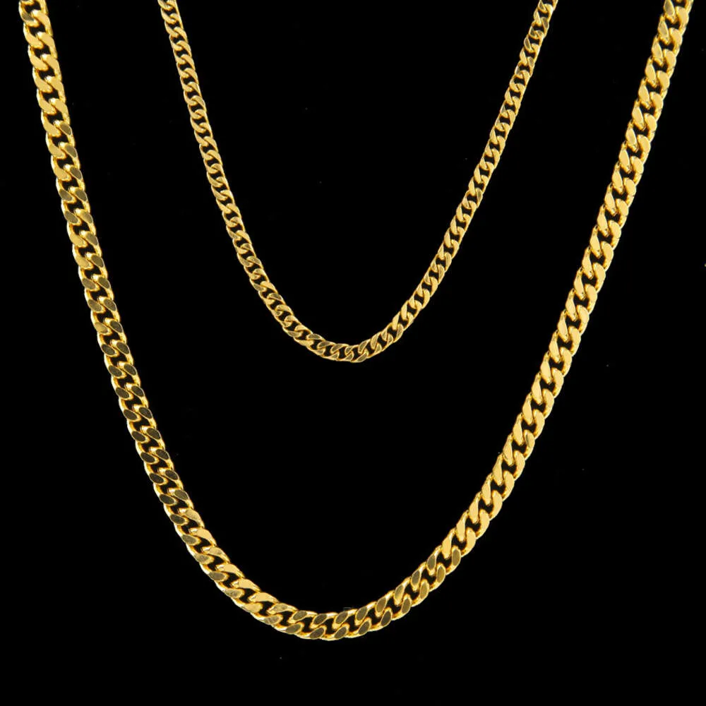Collana Hip Hop cubana placcata Miami da uomo con ciondolo a catena in oro sterling, maglia cubana in argento_voghion.com