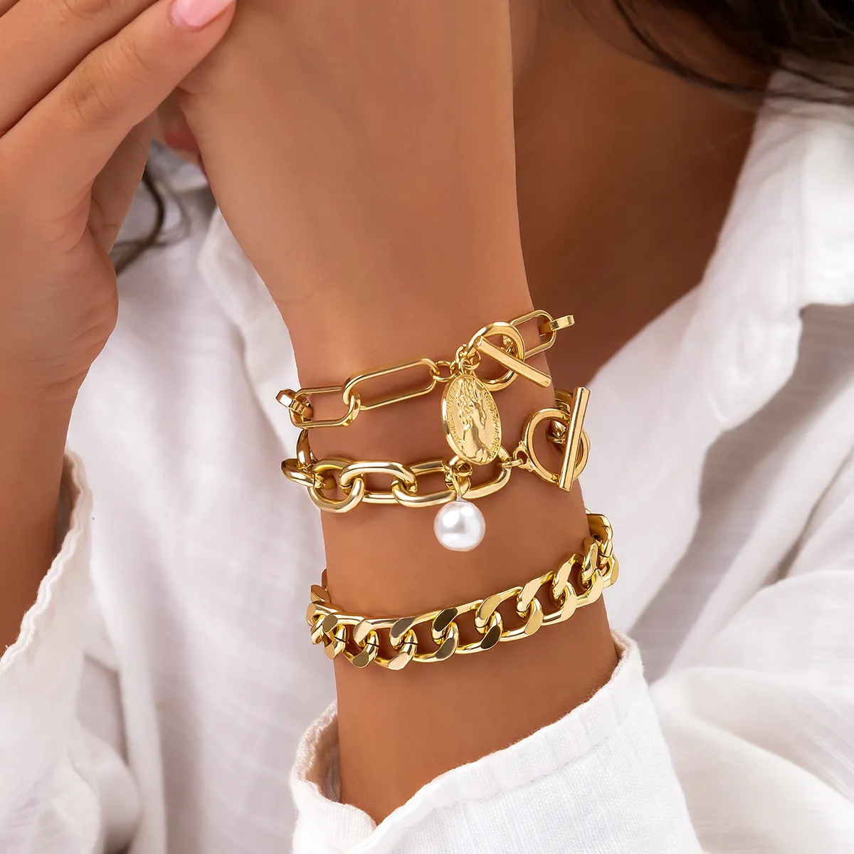 Ledarmbånd Kvinder Unik Perle Armbåndssæt Håndledskæde Stilfuldt Tilbehør Mode Anime Tilpassede Smykker_voghion.com