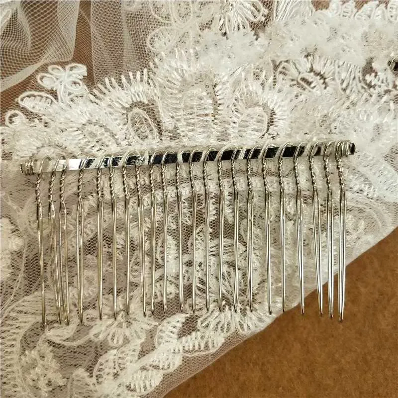 Hair Jewelry White Ivory Black Cut Edge Bridal Wedding Veil Accessories Veils with Comb La Iglesia Blondas Para Velos De_voghion.com
