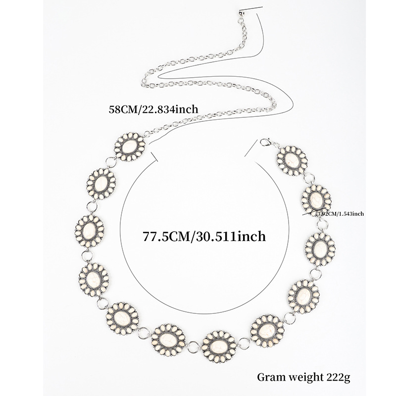 Catena per il corpo in stile bohemien con cintura intagliata in metallo con gioielli da donna alla moda in vita turchese_voghion.com