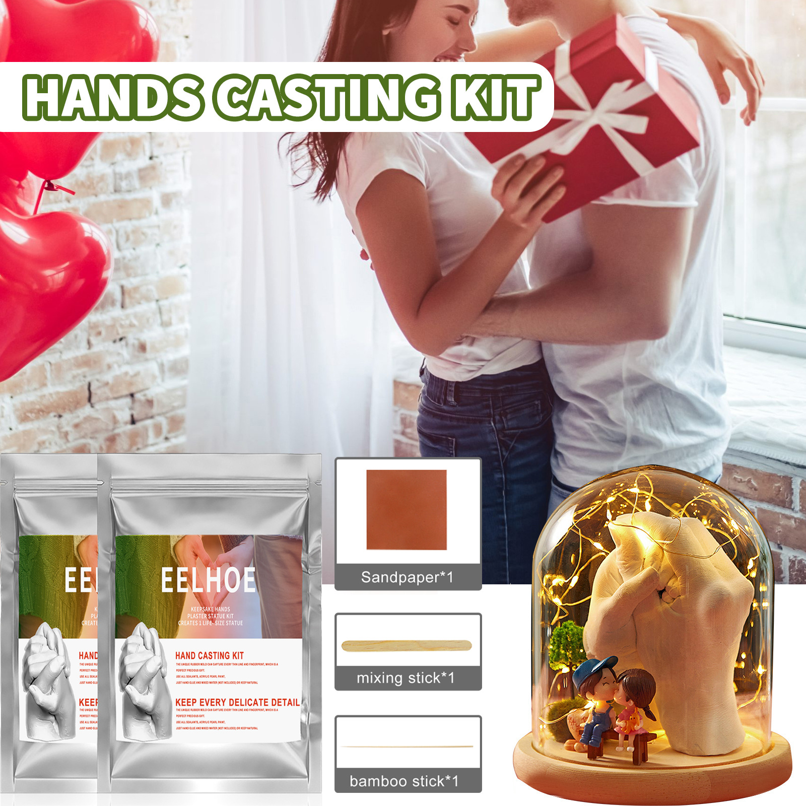 Kit de modelado de manos EELHOE: modelado tridimensional de manos y pies de bebé, ideal para regalar en San Valentín._voghion.com