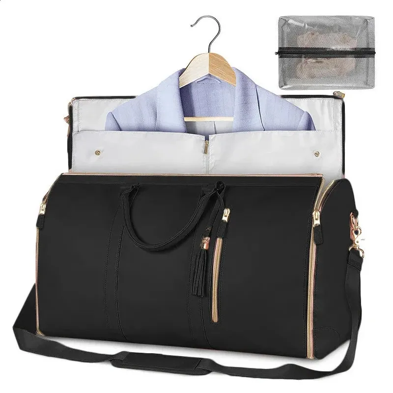 Benotzerdefinéiert Buschtawen Moud Fraen PU Lieder Rees Duffel Grouss Kapazitéit Klappbar Kostüm Kleedertasch Geschäftsrees Lage Taschen_voghion.com