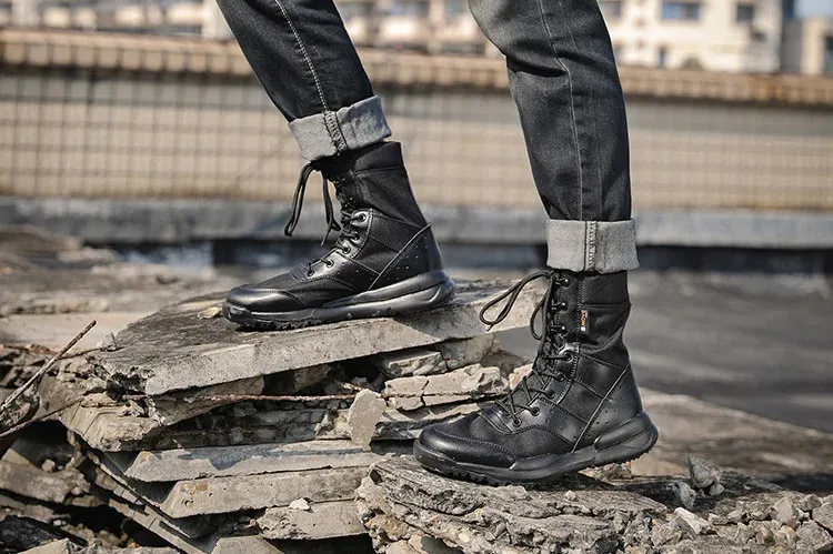 Summer Breathable Desert Hiking Mens High Top Outdoor Climbing Mountaineering Shoes Lightweight Boots 240628_voghion.com