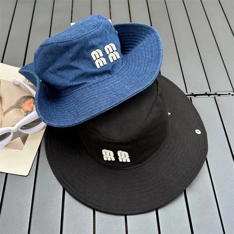 Foldable Hatwide Brim Hats Designer Women Visitor Travel Jeans Bucket Denim Fitted Flanging Bonnet Fisherman Mens Cowboy_voghion.com