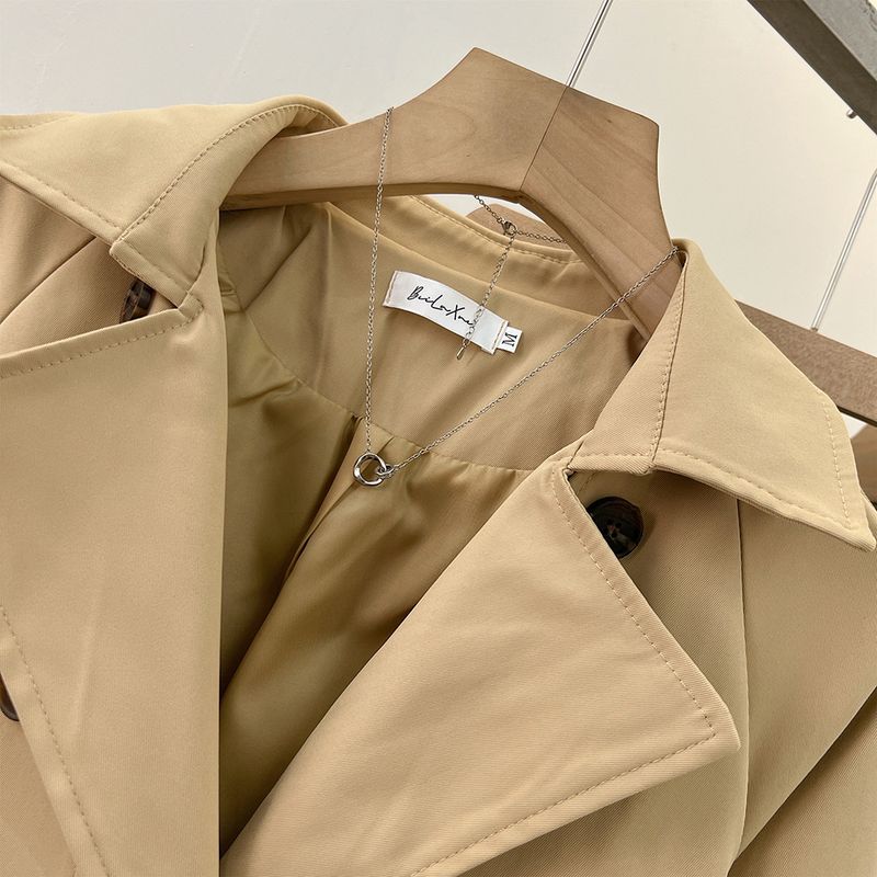 Dámské oblečení, britský styl, středně dlouhý trenčkot pro ženy, nové modely letos, oblíbené, malé, temperamentní, všestranné_voghion.com