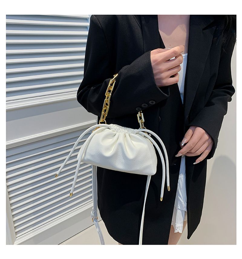 Koreanische Version der Mode-Beuteltasche 2024 neue Handtasche Litschi-Muster einfache Kette Umhängetasche Kind und_voghion.com