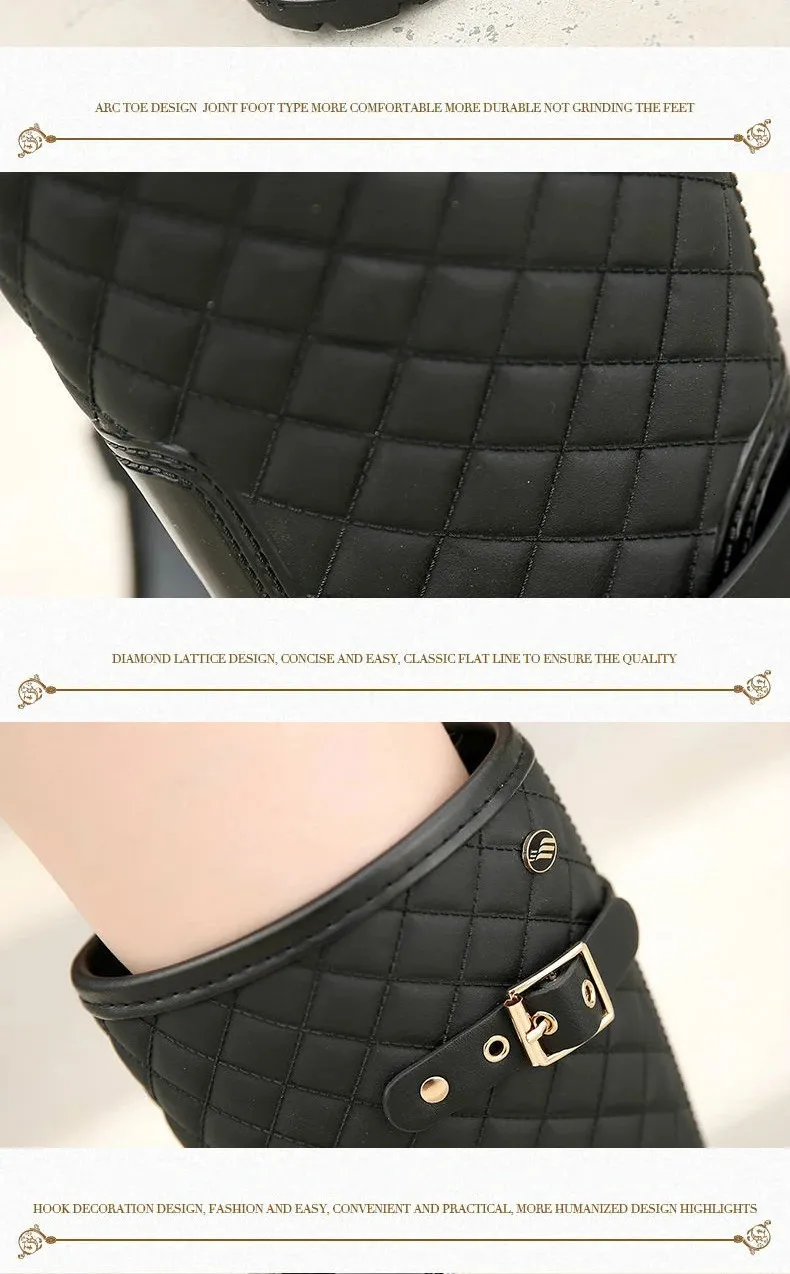 Fashion High Quality Water Shoes Warm Plaidlady Womens Rain Boots 241126_voghion.com