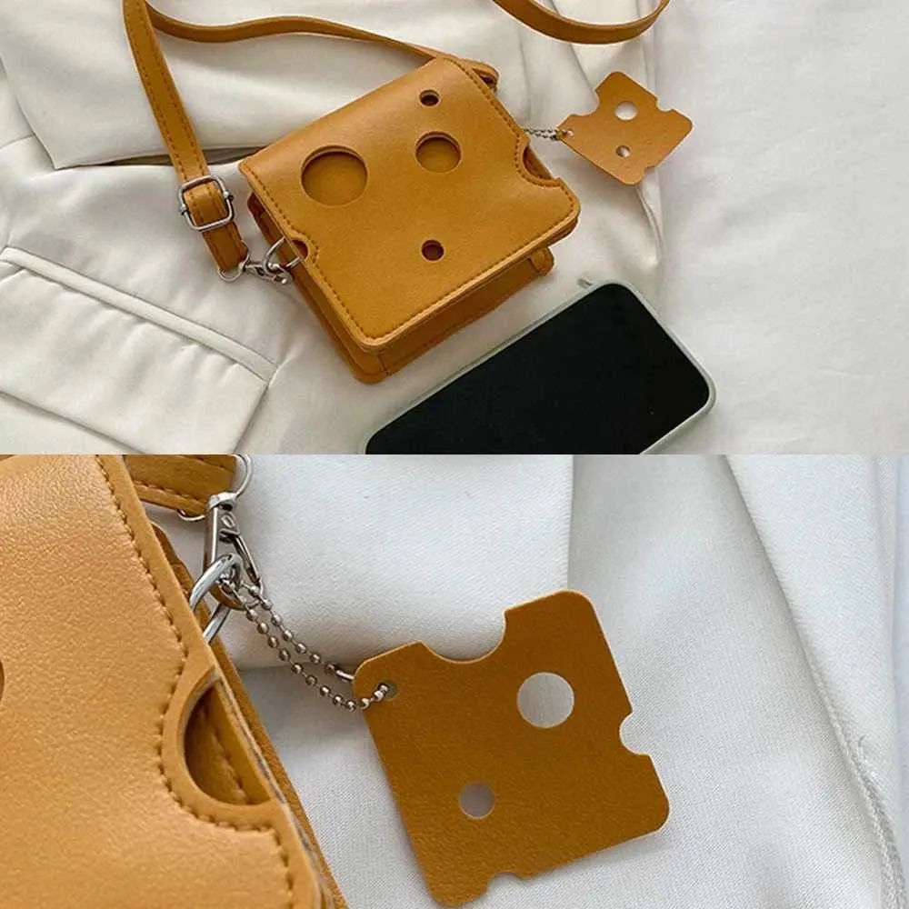 Damen Dreieckige und Quadratische Käseförmige Mini PU Ledertaschen Süße Kopfhörer Lippenstift Geldbörsen Handtaschen Umhängetasche_voghion.com