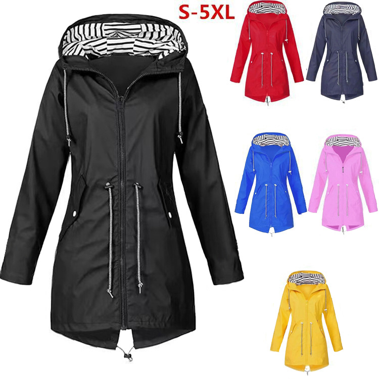 Women's autumn and winter zipper women's assault jacket outdoor hooded mountaineering jacket