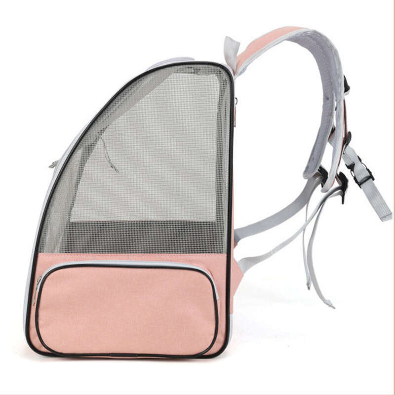 Gerade für den Einsatz, große Kapazität Haustiertasche, atmungsaktive tragbare Katzen-Outdoor-Tasche mit zwei Schultern_voghion.com