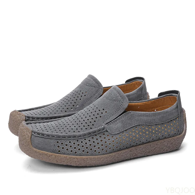 Läder Herr 2022 Sommar Andningsbara Slip-on Loafers Mjuka Mockasiner Herr Flats Herr Bilskor Atillas Hombre_voghion.com