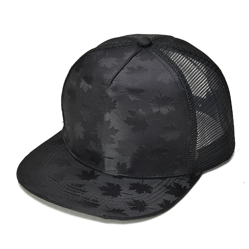 Outdoor mountaineering men's trendy maple leaf printed baseball hat, casual shading and sun protection net hat_voghion.com