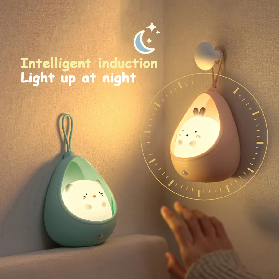 Cute Animal LED Night Light With Motion Sensor For Kids' Bedroom_voghion.com