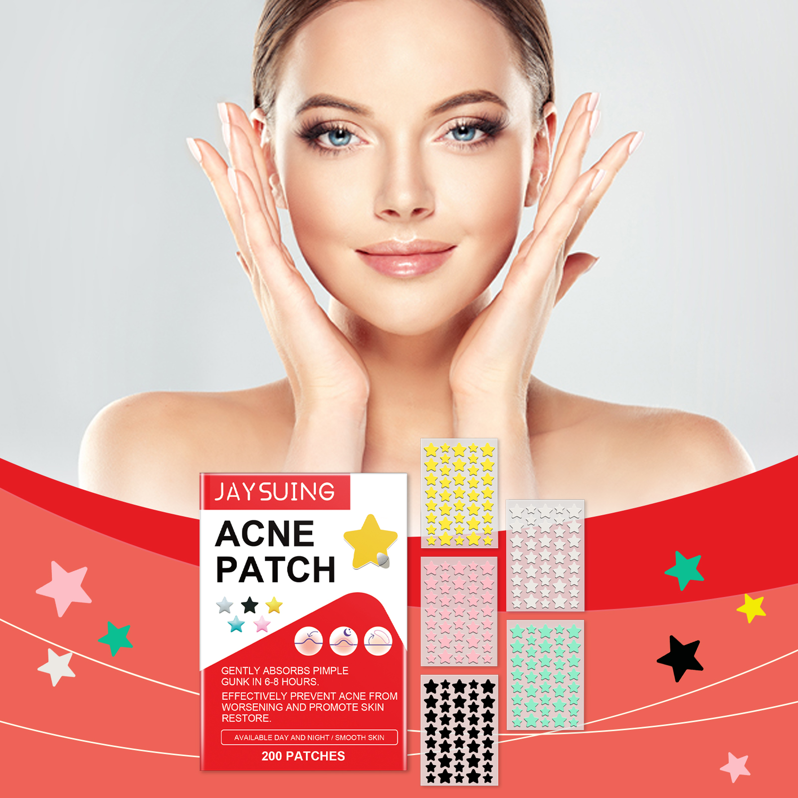 Jaysuing Blemish Acne Patch Clear Acne Face Cover Acne Care Facial Contact Patch_voghion.com