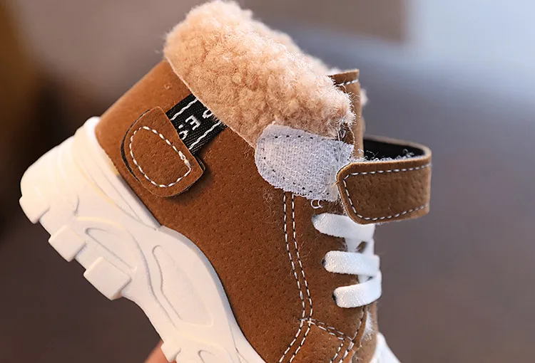 Botas cálidas de invierno para niños, nuevas, gruesas, de algodón, impermeables, cortas, Happysteps, para bebés y niñas, talla EE. UU._voghion.com