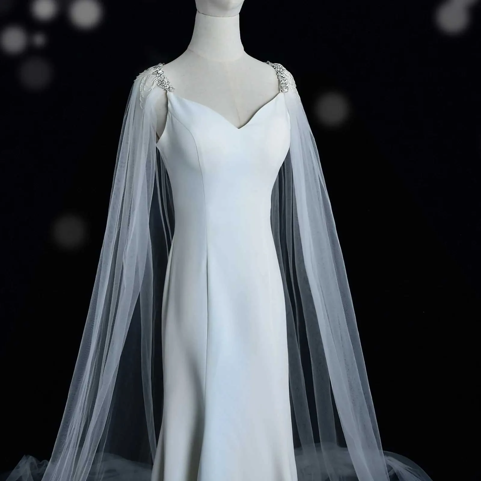 Bruids cape met kralen voor dames strass bruiloft sluier sjaal_voghion.com