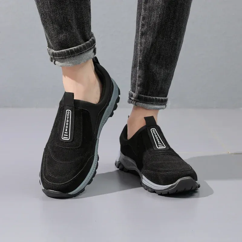 YRZL Outdoor-Wanderschuhe zum Reinschlüpfen, lässig, atmungsaktiv, Wildleder, rutschfeste Wanderschuhe für Herren_voghion.com