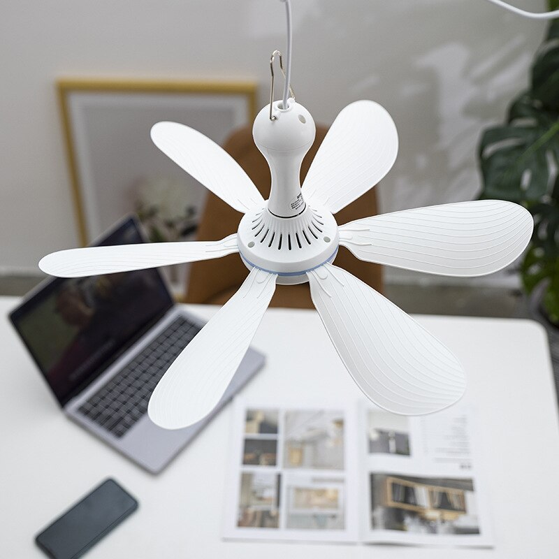 Csendes, 6 levelű, USB-s mennyezeti ventilátor kempingágyhoz, hálóteremhez, sátorhoz_voghion.com