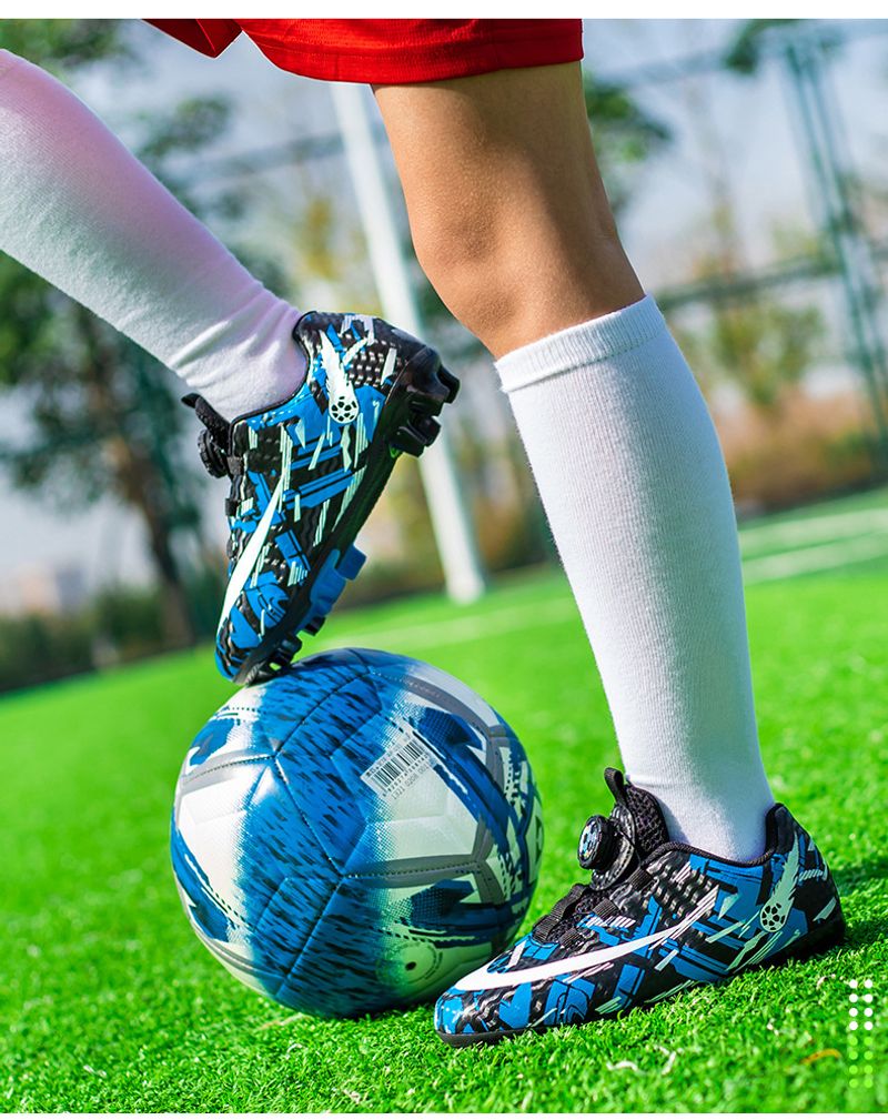 2024 Neue Fußballschuhe Mädchen Jungen TF-Shattered Nails für Kinder in Rosa mit Klettverschluss und Drehknopf_voghion.com