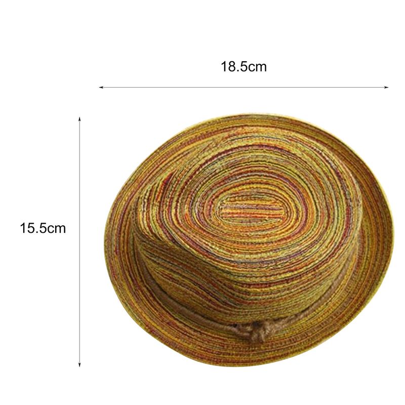Cappello fedora di paglia donna cappello sole estivo da spiaggia_voghion.com
