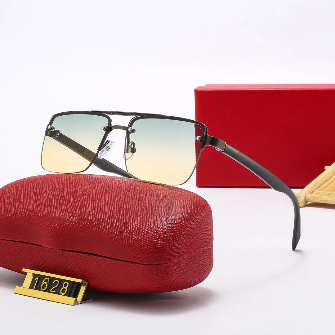 Gafas de sol de diseño para hombres y mujeres 1628, gafas de sol con marco cuadrado sin montura, gafas clásicas vintage, gafas de ciclismo anti-UV_voghion.com
