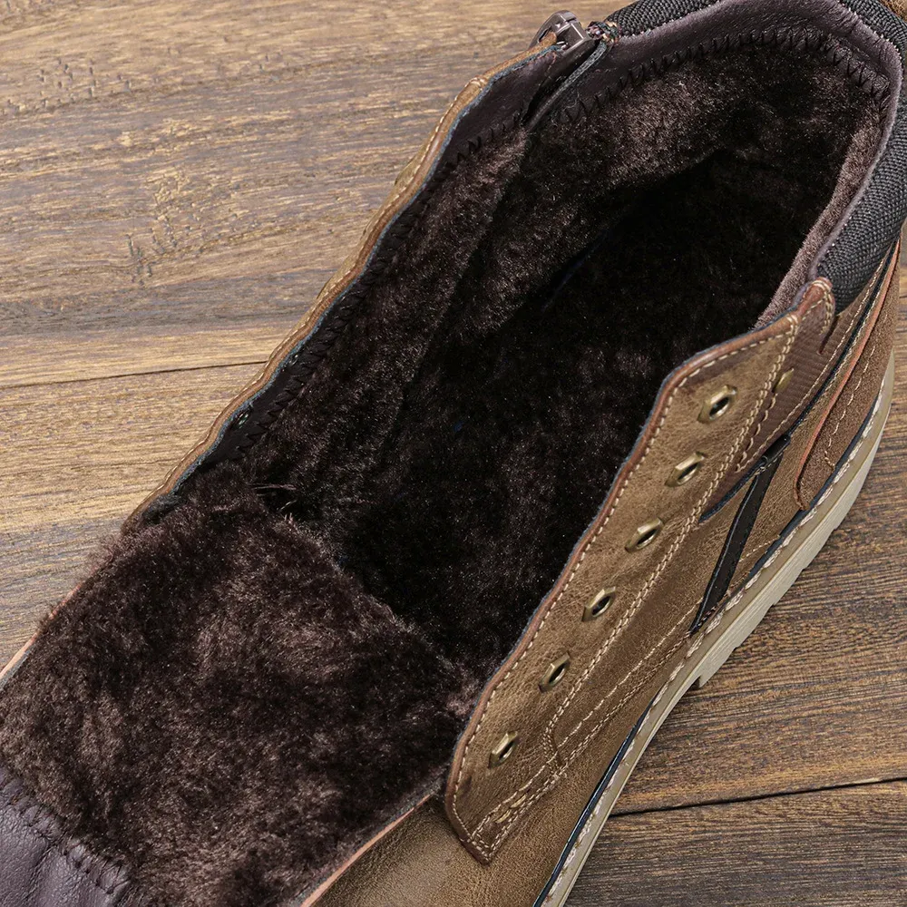 Men's Shoes Warm Comfortable Non-Slip Leather Men Winter Boots 2024_voghion.com