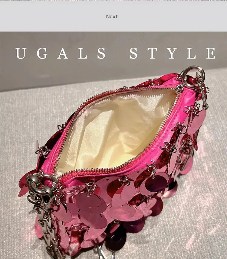Borsa da sera con paillettes donna pochette borsa a spalla sposa_voghion.com