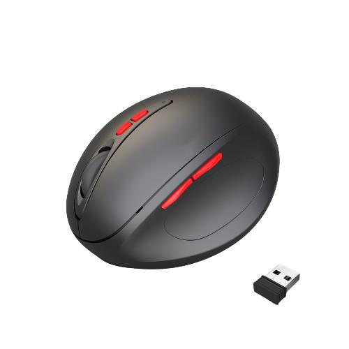 Ratón inalámbrico de 2,4 G y 2400 Dpi de larga duración y saludable para computadora de oficina, ratón vertical recargable, diseño ergonómico de 7 botones_voghion.com