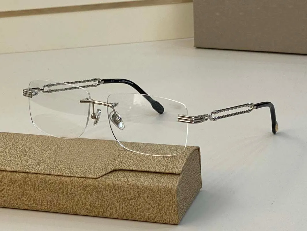 metal frame rectangle eyeglass Business Style Man Sunglasses Frames Clear glasses Frameless Gun Gold Optical Frame High_voghion.com