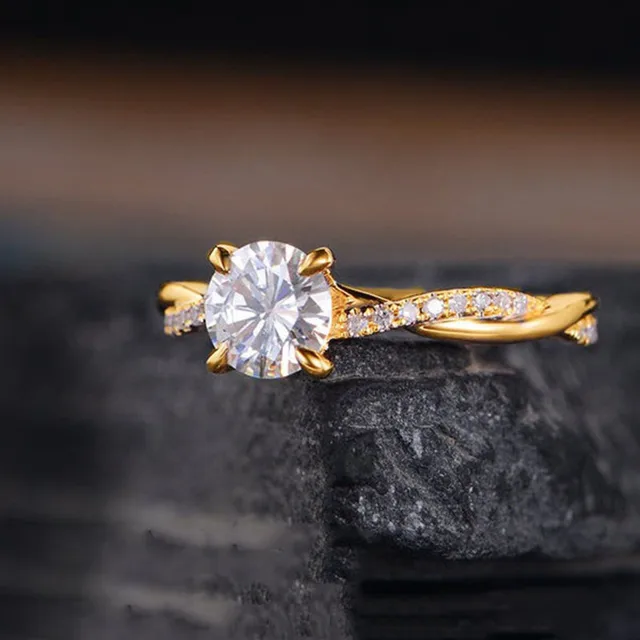 Ready Stock Twisted Delicate Zirkon Verlobung Hochzeit für Twist Solitaire Eternity Braut Frauen Versprechen Ring Jubiläum Bands_voghion.com