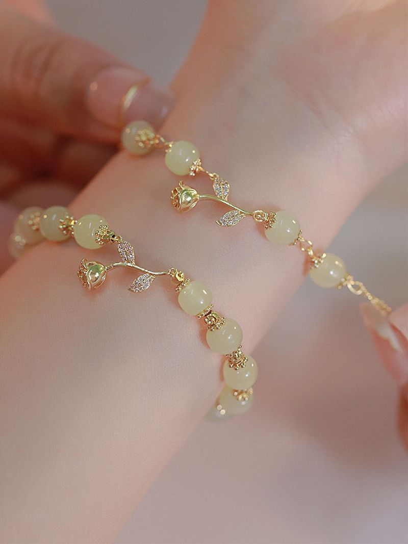 Rose Talk Imitieren Natürliche Hotan Jade Armband Ins Kleine Design Feeg Freund Einstellbare Hand_voghion.com