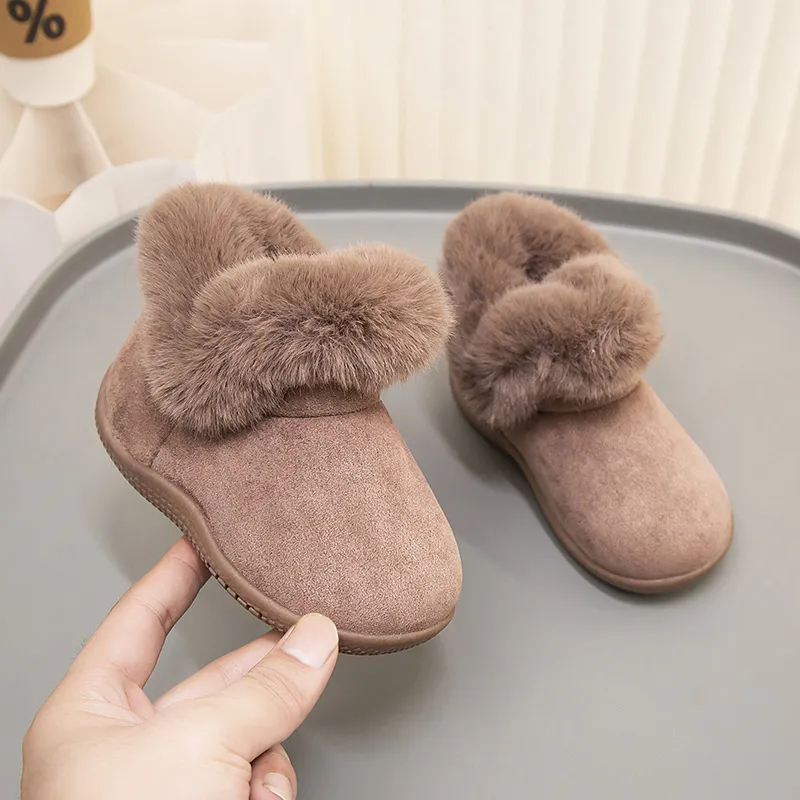 Bebek Kız Kar Çocuk Pamuklu Ayakkabılar Cutefeet Peluş Sıcak İlk Yürüteçler Kaymaz Bebek Botları 12 - 17 Numara_voghion.com