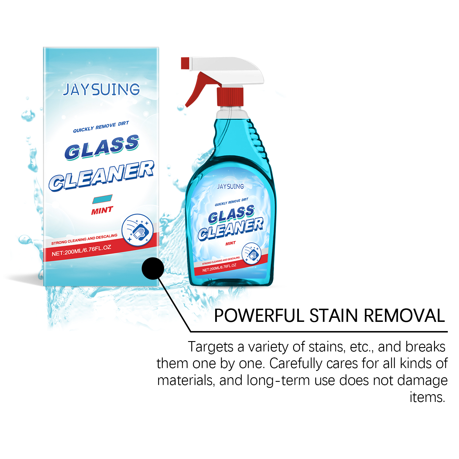 Jaysuing Peppermint Glass Decontamination Cleaner Removes Oil And Dust To Clean Stained Glass Crystal Clear_voghion.com