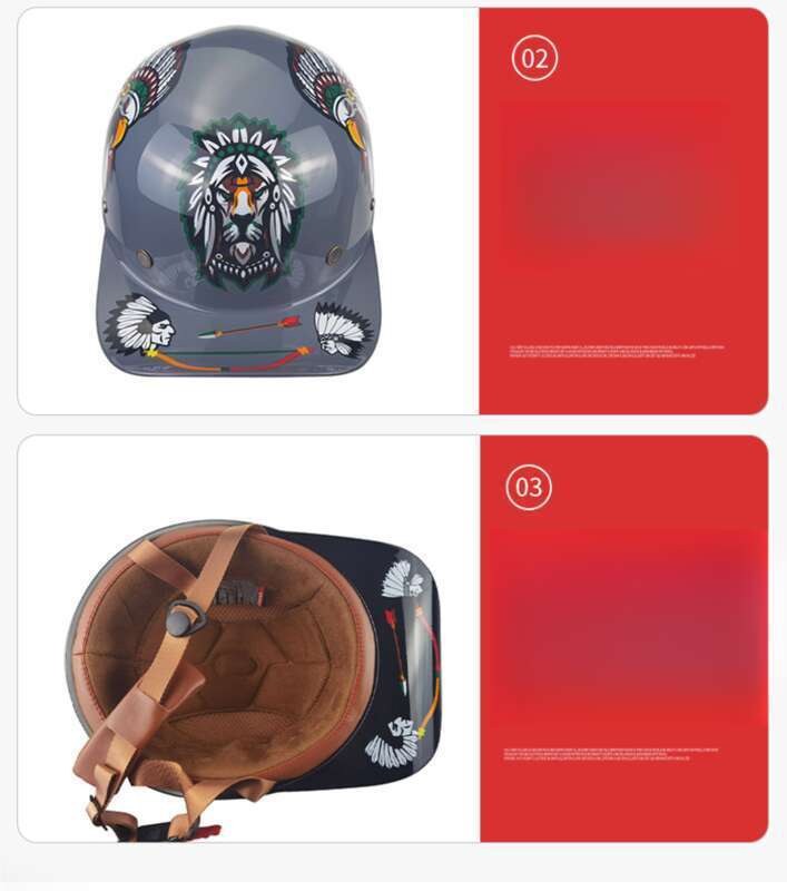 Motorcycle Go Kart Adult Small And Lightweight ABS Baseball Cap, Half Helmet, Colorful Locomotive Head_voghion.com