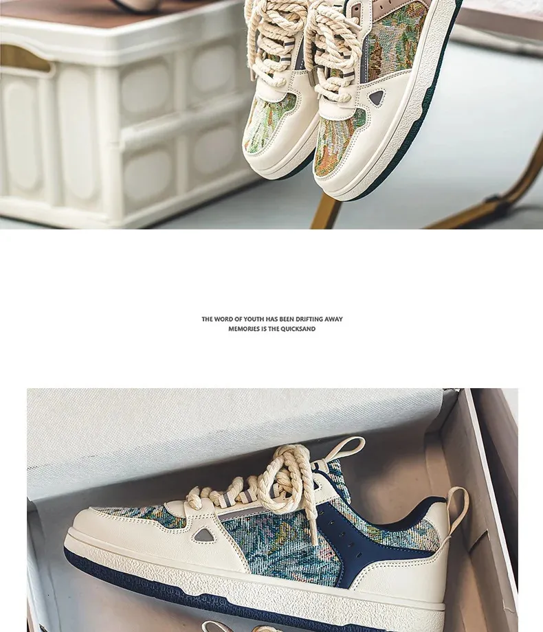 Chaussures de skateboard décontractées à plateforme Van Gogh pour femmes et hommes, motif graffiti 3D, nuit étoilée, 250226_voghion.com