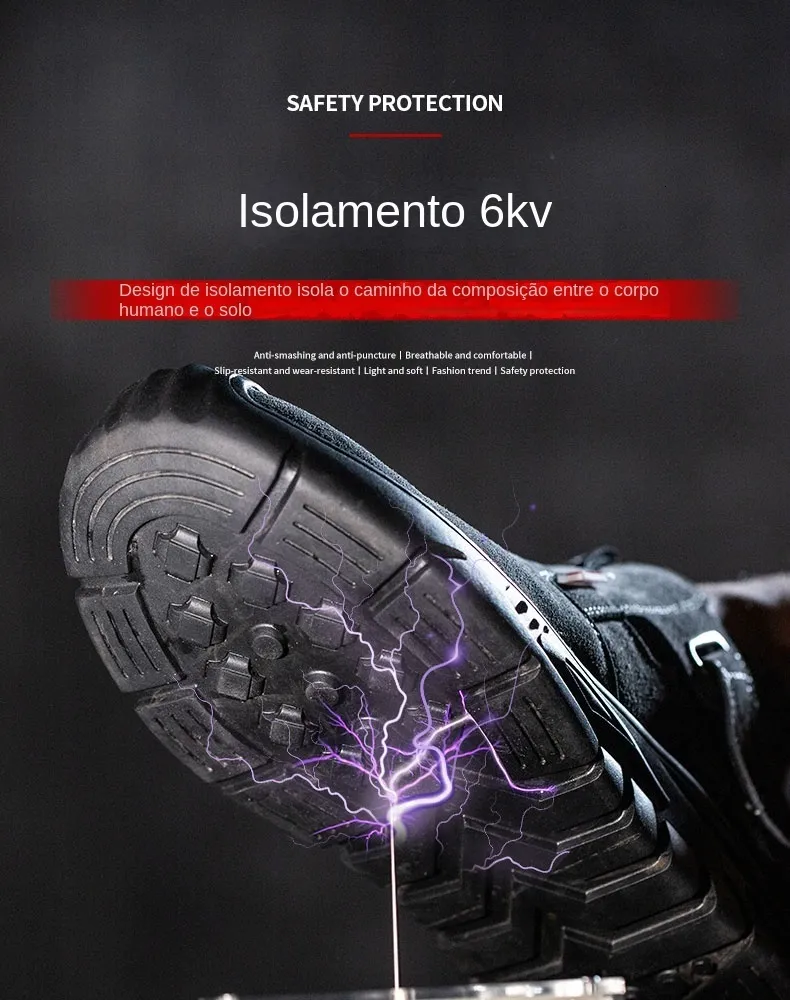 Chaussures de sécurité pour hommes, en cuir de vache, avec tête composite, anti-clou et antistatique, pour le soudage 241205_voghion.com
