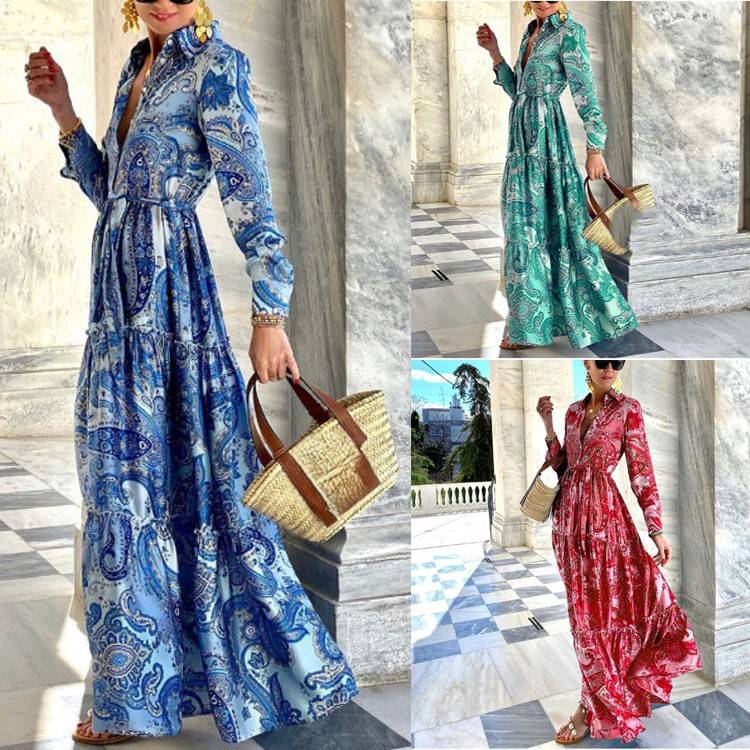 Vêtements pour femmes Printemps et automne Robe élégante à manches longues