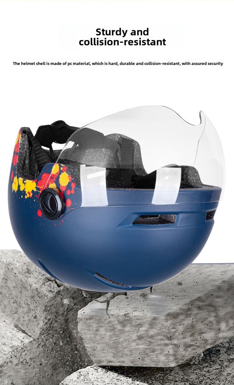 Factory Wholesale Electric Four Seasons Universal Bicycle Mountain Bike Riding Helmet With Goggles Taillight_voghion.com