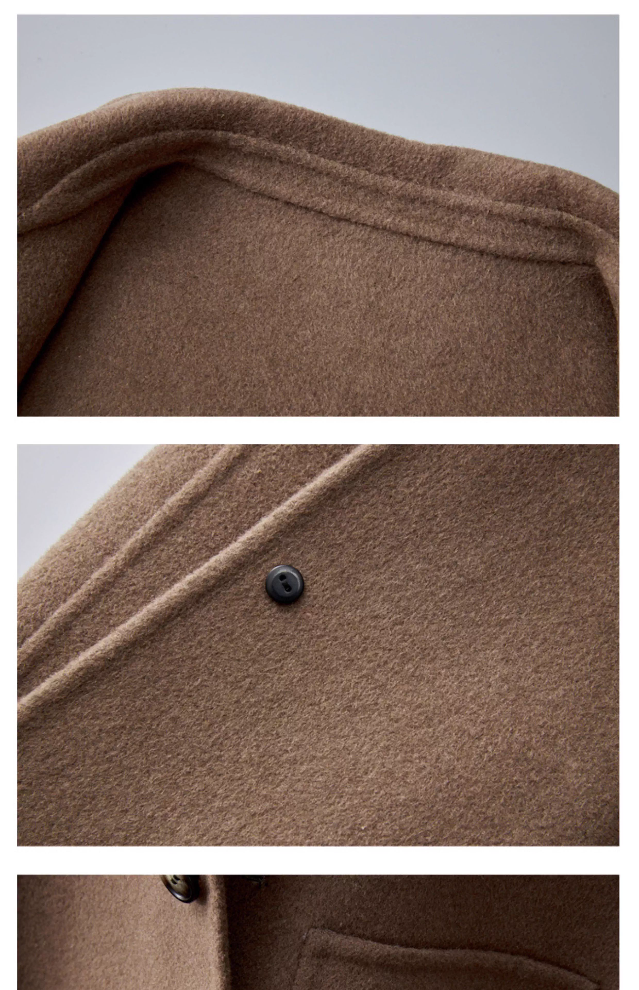 100% Double-Sided Wool Coat For Men, Autumn Short Woolen Lapel Simple Versatile Korean Style Casual Jacket_voghion.com