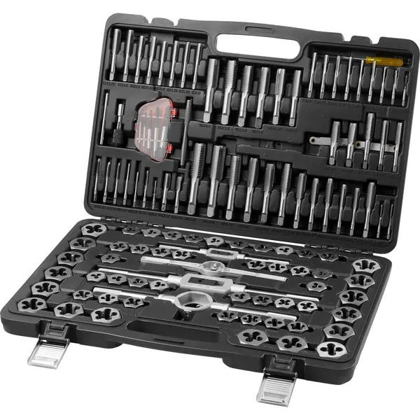 Tap And Die Set Metric Sae Threading Kit With Storage Case_voghion.com