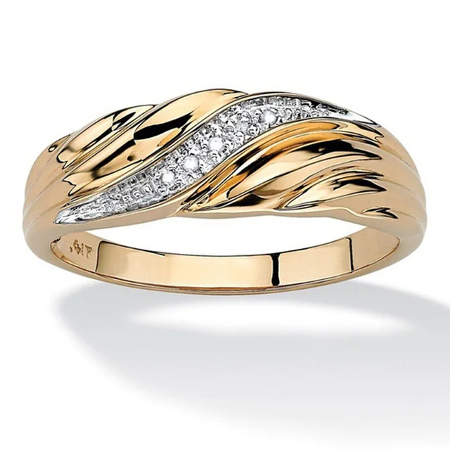 Mode Mode Kreative Twisted Männer Frauen Exquisite Gold Farbe Metall Intarsien mit Weiß Zirkon Engagement Ring Schmuck_voghion.com