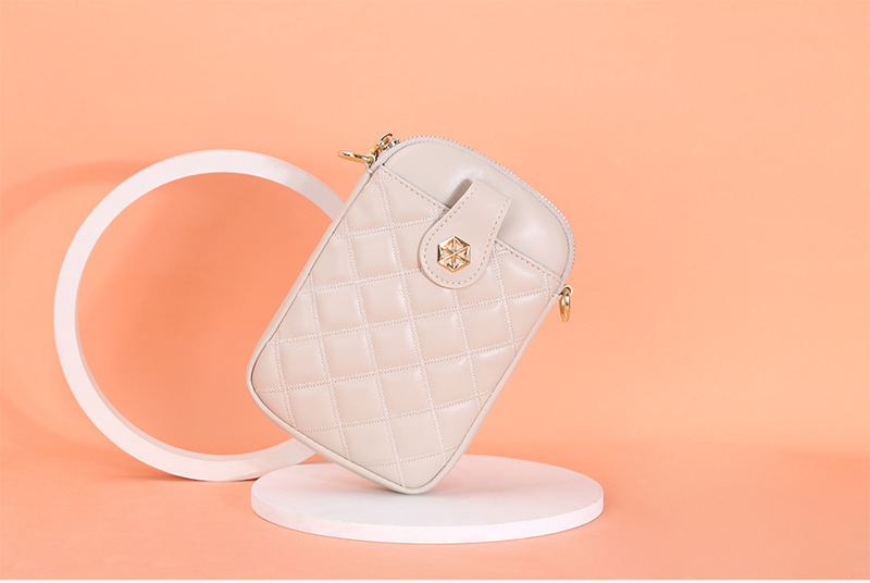 BOISEEN New Mobile Phone Bag Women's European and American Rhombic Large Capacity Single-shoulder Crossbody Women's Bag Vertical Soft Leather Coin Pur_voghion.com
