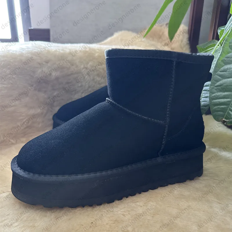 W Dipper Tasman Platform DIPPER Chesut Fur Slides Sheepskin Classic Ultra Mini women Snow boots Winter plush and thick_voghion.com